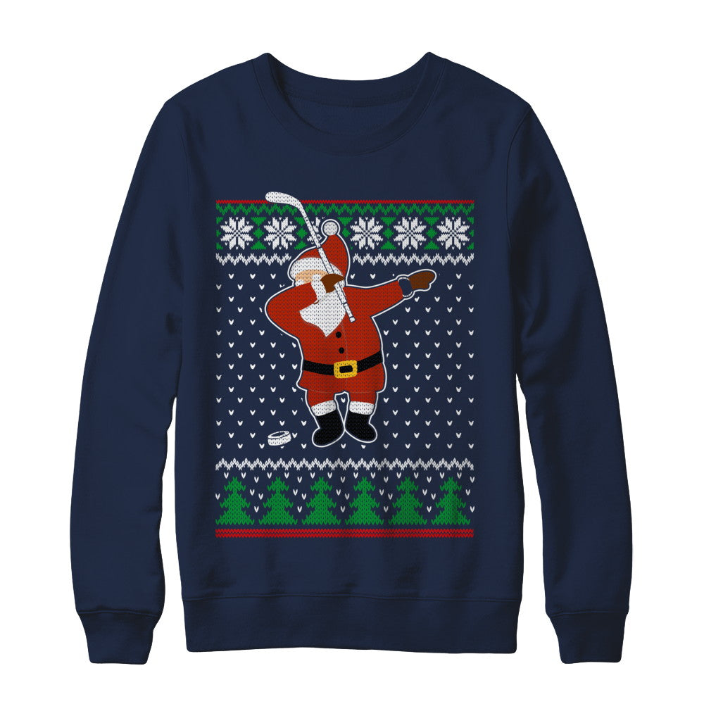 Dabbing Santa Hockey Ugly Sweater Christmas T-Shirt & Sweatshirt | Teecentury.com