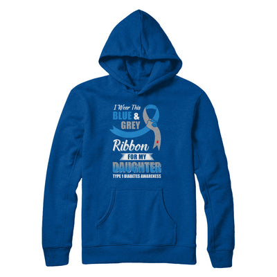 I Wear Blue And Gray For My Daughter Diabetes Awareness T-Shirt & Hoodie | Teecentury.com