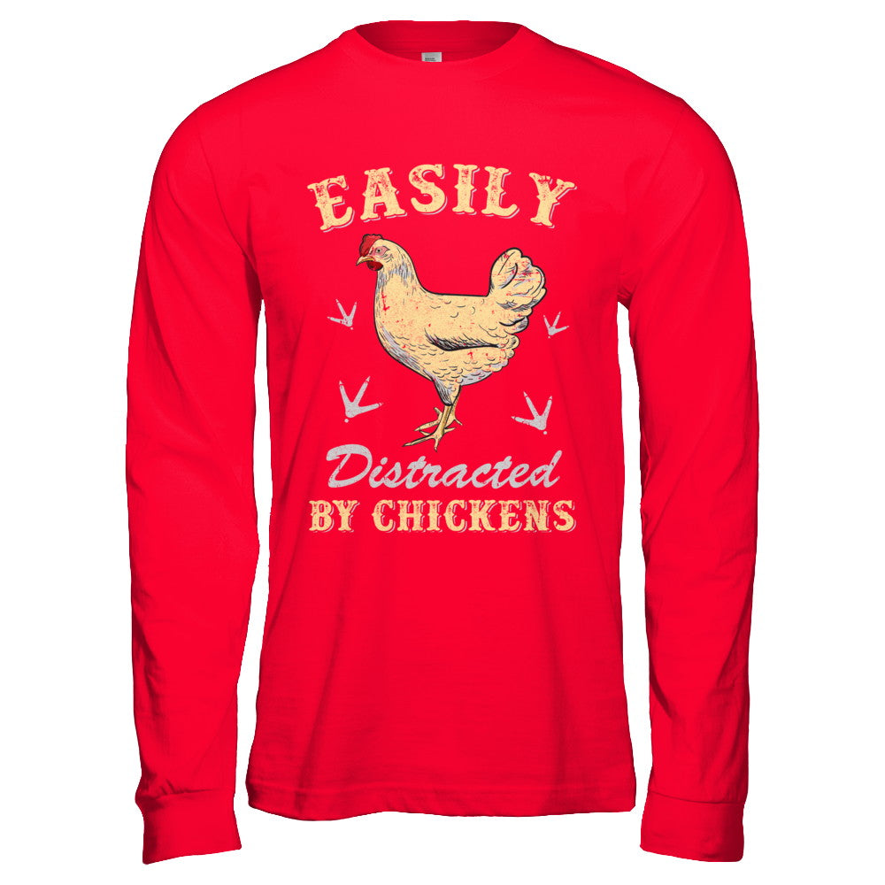 Easily Distracted By Chickens Farmers T-Shirt & Hoodie | Teecentury.com