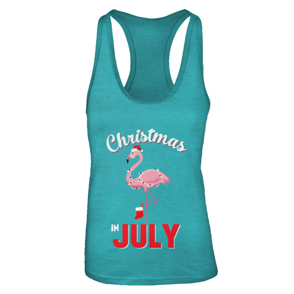 Funny Party X-Mas Flamingo Christmas In July T-Shirt & Tank Top | Teecentury.com