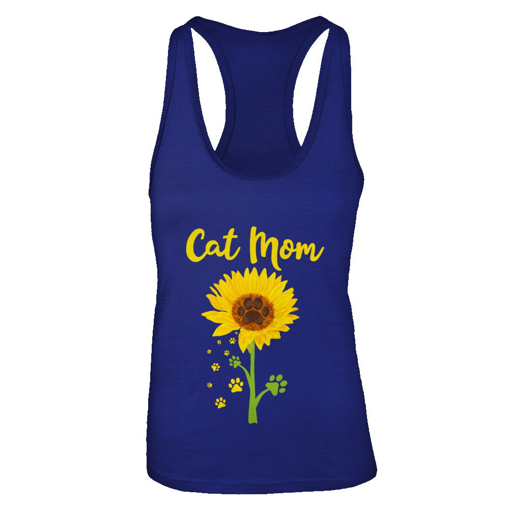 Funny Sunflower Cat Mom Paw Lover Mothers Day T-Shirt & Tank Top | Teecentury.com