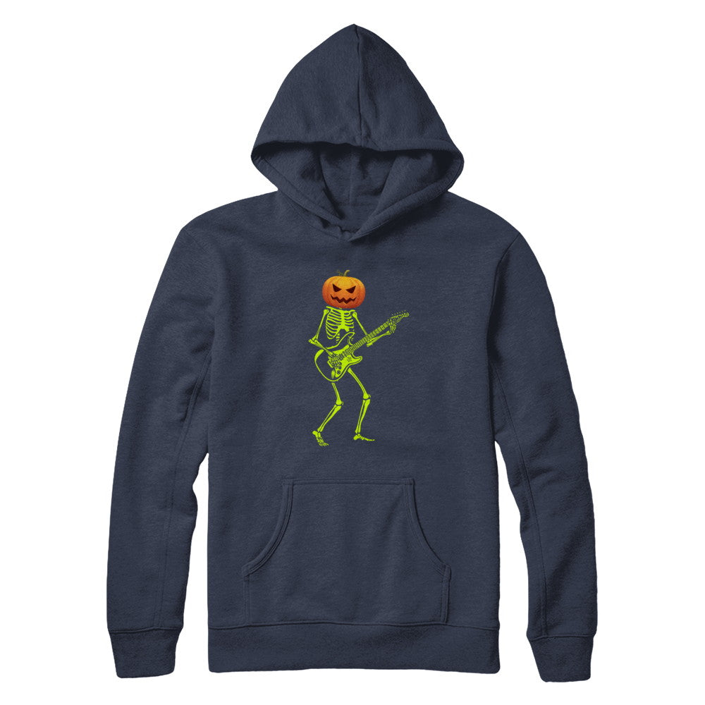 Pumpkin Skeleton Play Guitar Luminous Costume Halloween T-Shirt & Hoodie | Teecentury.com