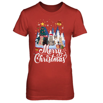 Merry Christmas Cat Women Girls Christmas Gift T-Shirt & Sweatshirt | Teecentury.com