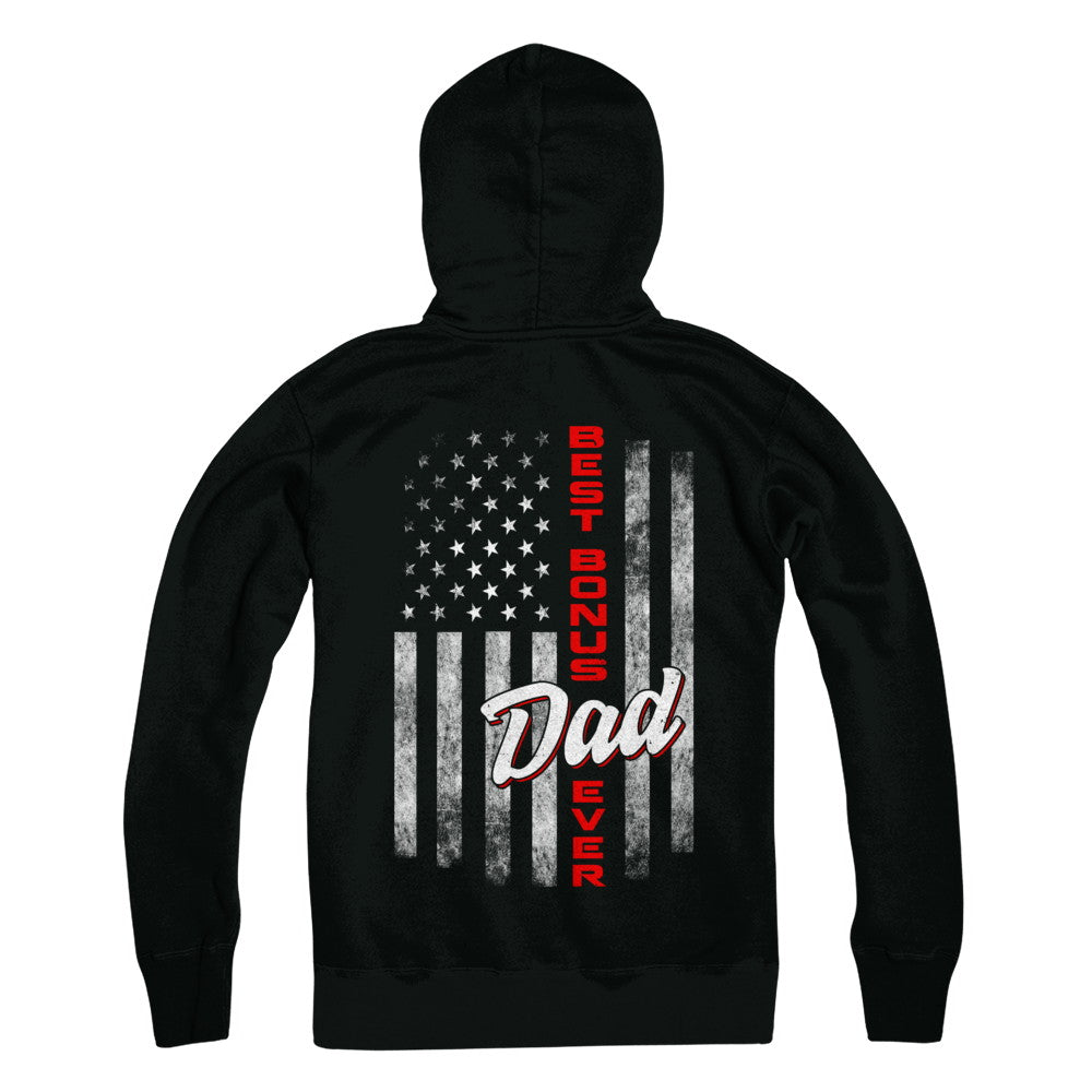 Best Bonus Dad Ever American Flag 4Th Of July Fathers Day T-Shirt & Hoodie | Teecentury.com