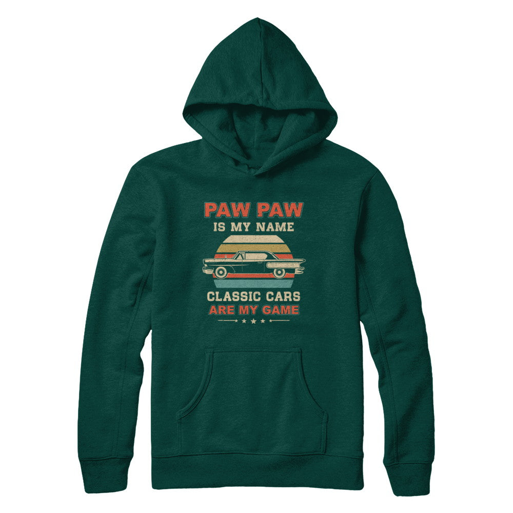 Vintage Paw Paw Is My Name Class Cars Are My Game Fathers Day T-Shirt & Hoodie | Teecentury.com