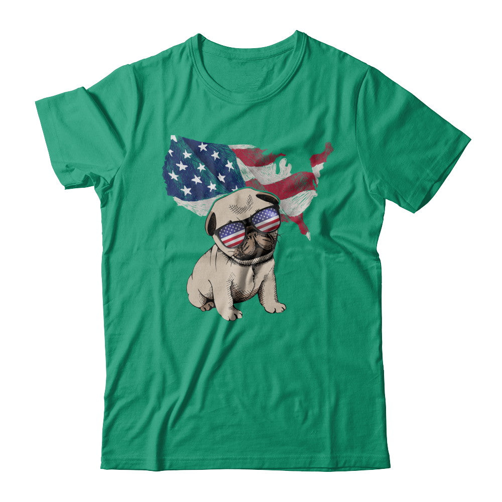 Funny Patriot Pug Dog 4Th Of July American Flag T-Shirt & Hoodie | Teecentury.com