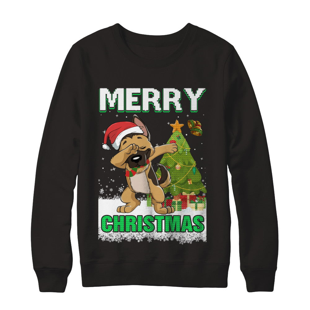 Cute German Shepherd Claus Merry Christmas Ugly Sweater T-Shirt & Sweatshirt | Teecentury.com