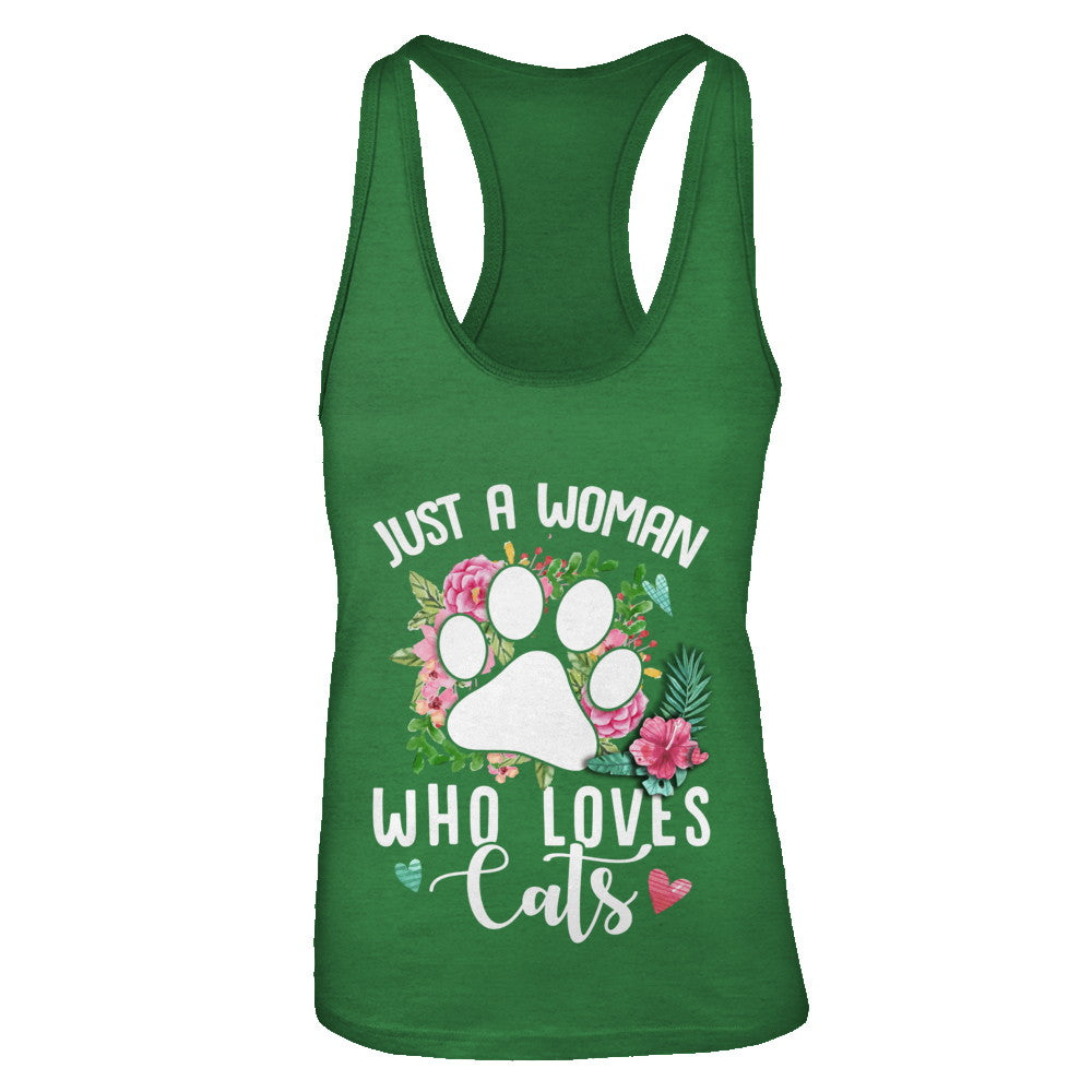 Just A Woman Who Loves Cats T-Shirt & Tank Top | Teecentury.com