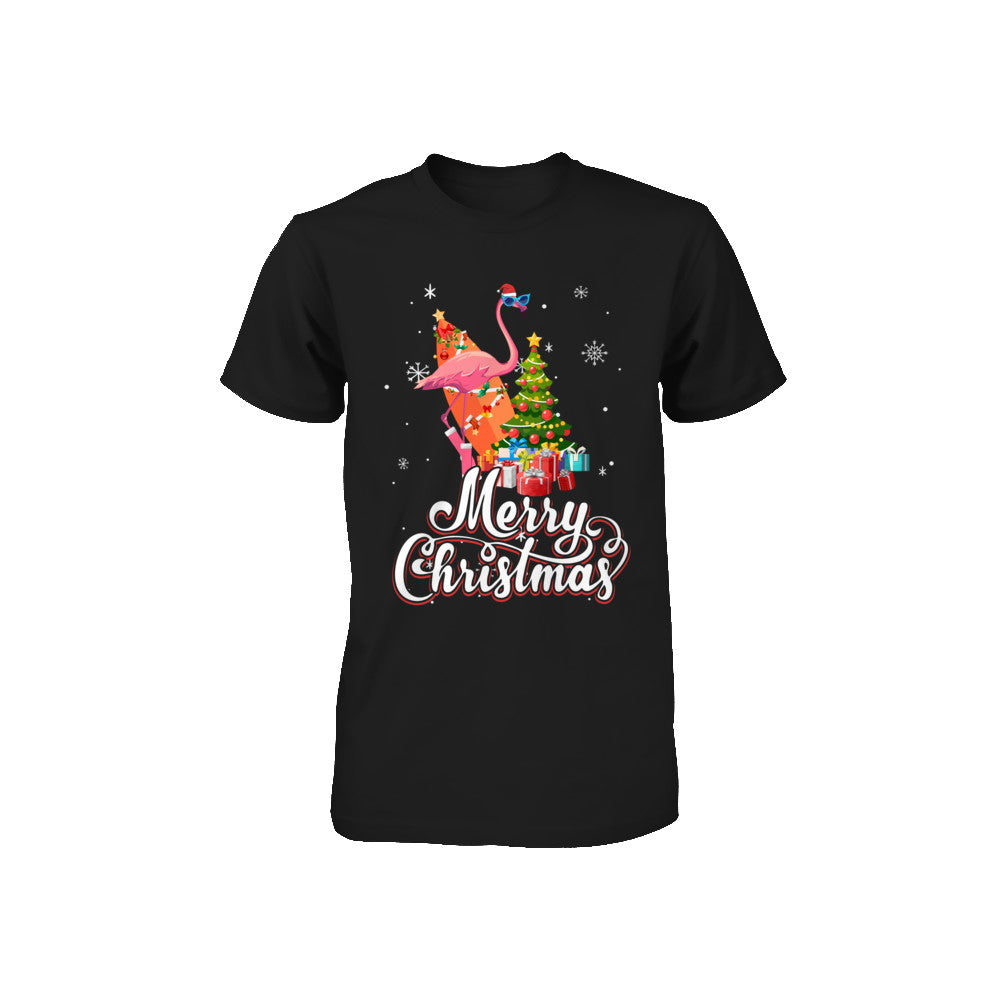 Flamingo Christmas Gift Merry Christmas Flamingo Youth Youth Shirt | Teecentury.com