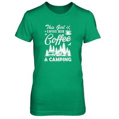 This Girl Loves Her Coffee And Camping T-Shirt & Tank Top | Teecentury.com