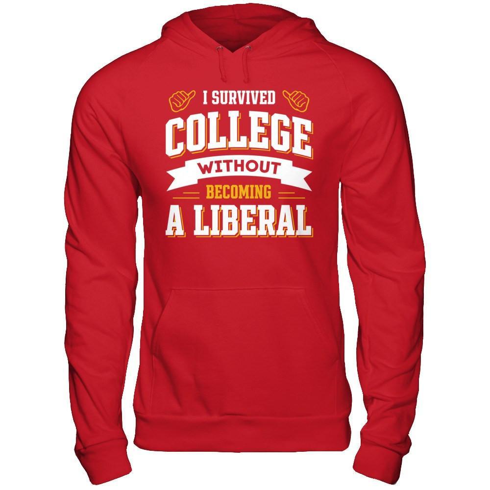 I Survived College Without Becoming A Liberal T-Shirt & Hoodie | Teecentury.com