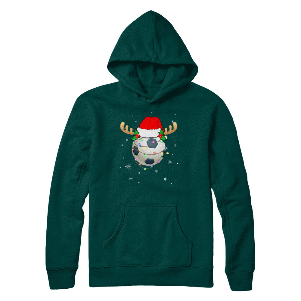Santa Hat Soccer Reindeer Christmas Gifts T-Shirt & Sweatshirt | Teecentury.com