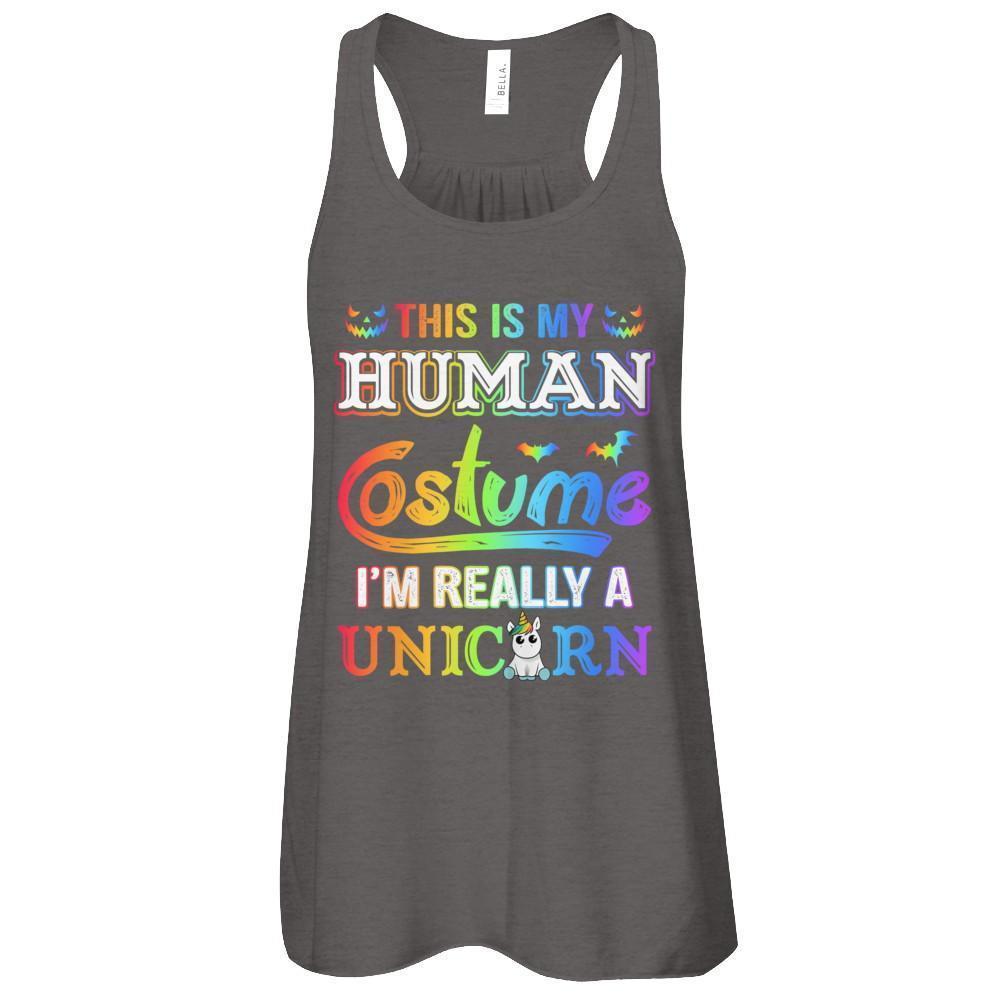 Halloween This Is My Human Costume I'm Really A Unicorn T-Shirt & Tank Top | Teecentury.com