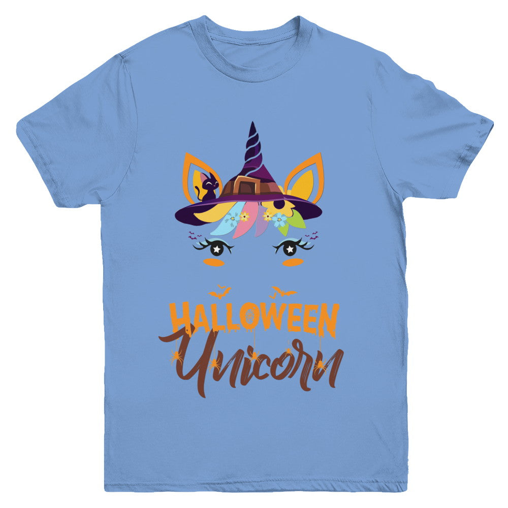 Halloween Costume Unicorn Witch Bats Youth Youth Shirt | Teecentury.com