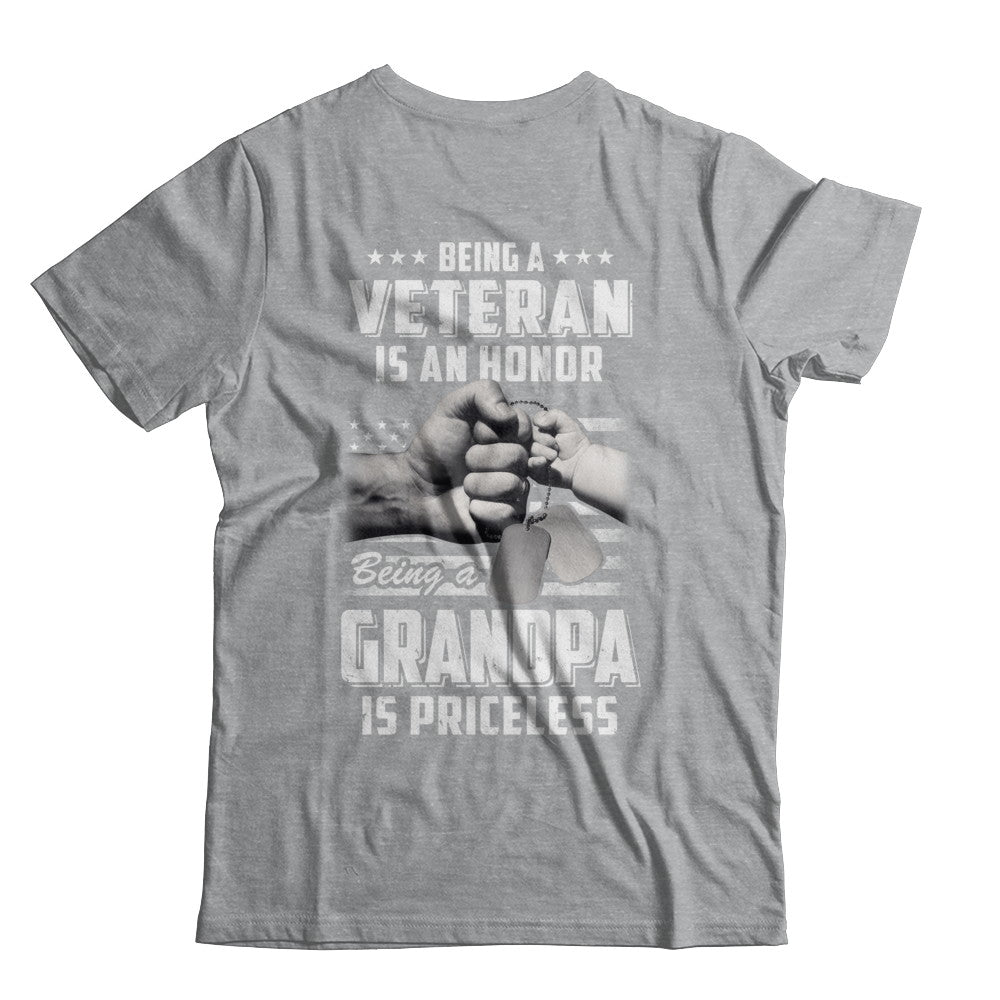 Being A Veteran Is An Honor Being A Grandpa Is Priceless T-Shirt & Hoodie | Teecentury.com
