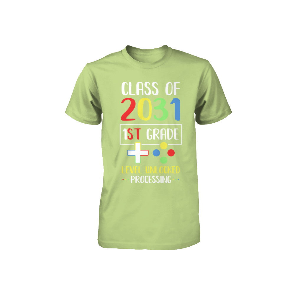 Class Of 2031 1st Grade Level Unlock Gaming Back Go School Youth Youth Shirt | Teecentury.com