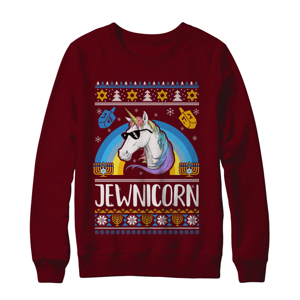 Jewnicorn Funny Jewish Unicorn Hanukkah Chanukah Sweater T-Shirt & Sweatshirt | Teecentury.com