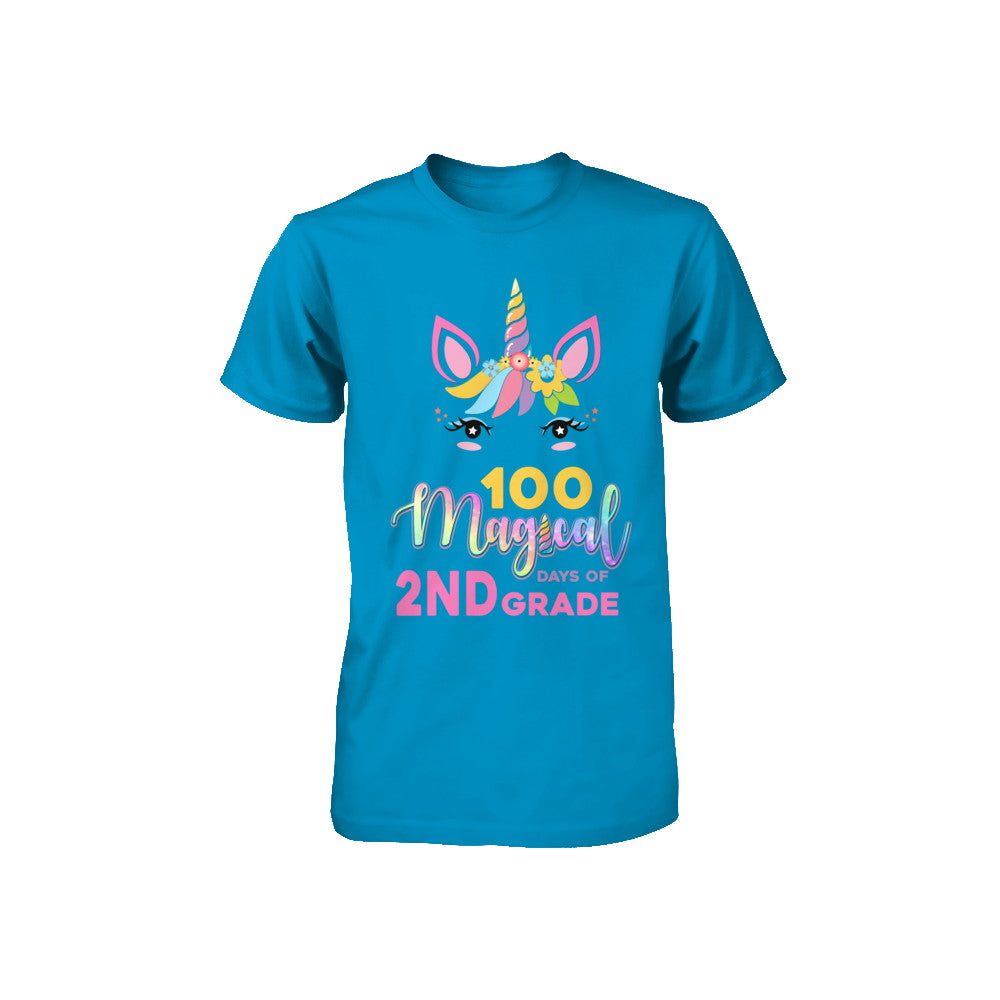 100 Magical Days Of 2Nd Grade School Unicorn Girl Gift Youth Youth Shirt | Teecentury.com