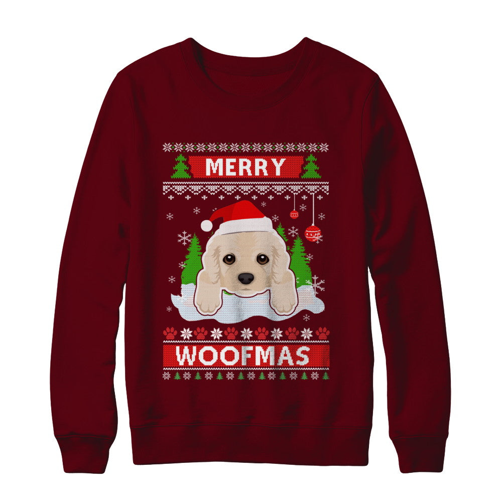 Golden Retriever Merry Woofmas Ugly Christmas Sweater T-Shirt & Sweatshirt | Teecentury.com