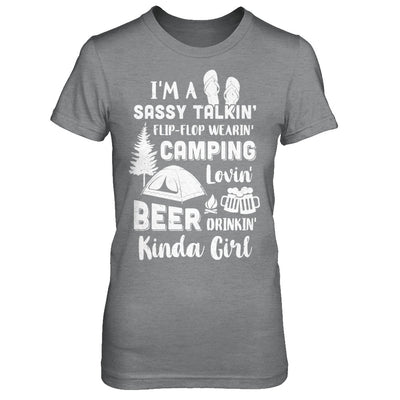 Sassy Talking Flip-Flop Camping Beer Kinda Girl T-Shirt & Hoodie | Teecentury.com