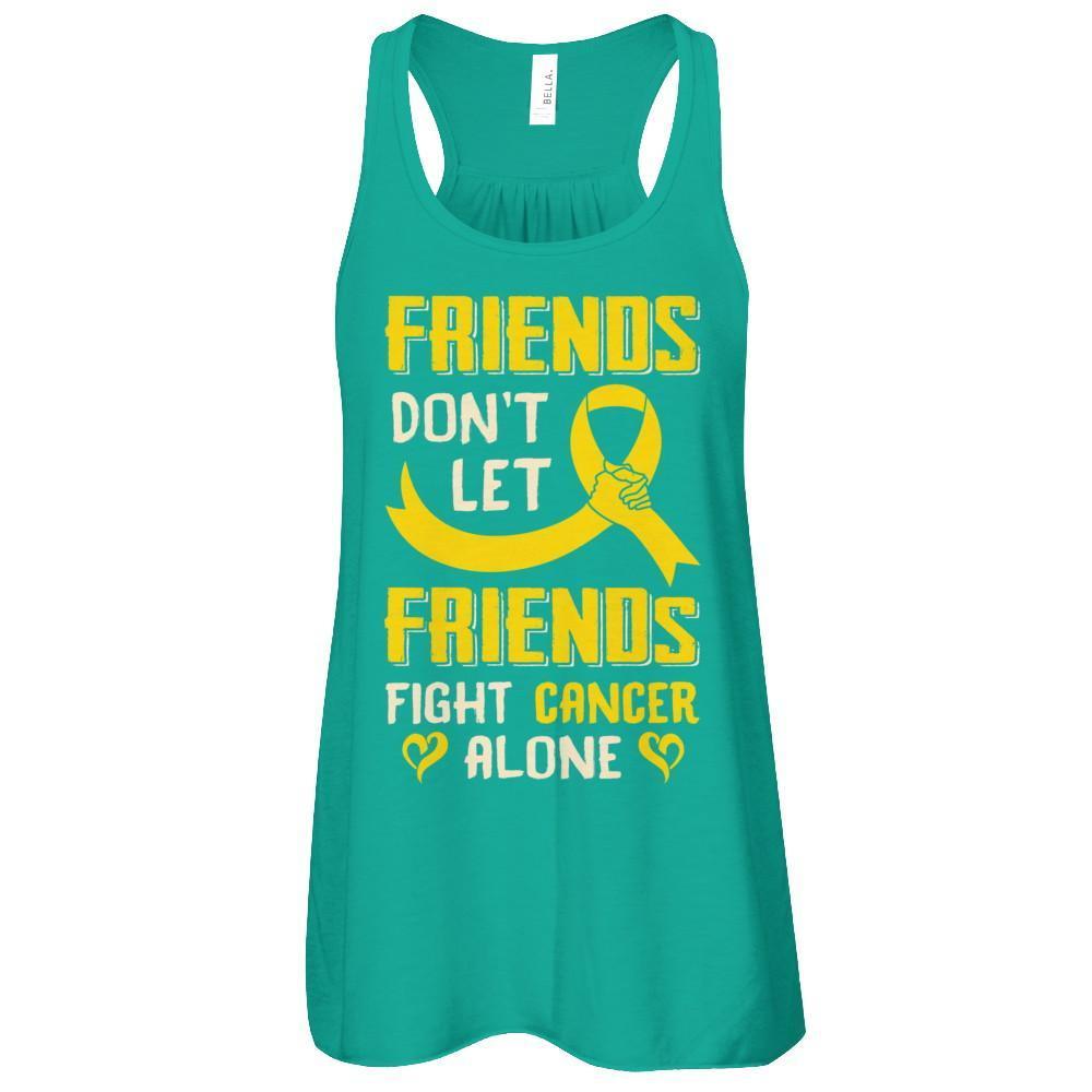 Friends Don't Let Friends Fight Cancer Alone Gold Yellow Awareness T-Shirt & Tank Top | Teecentury.com
