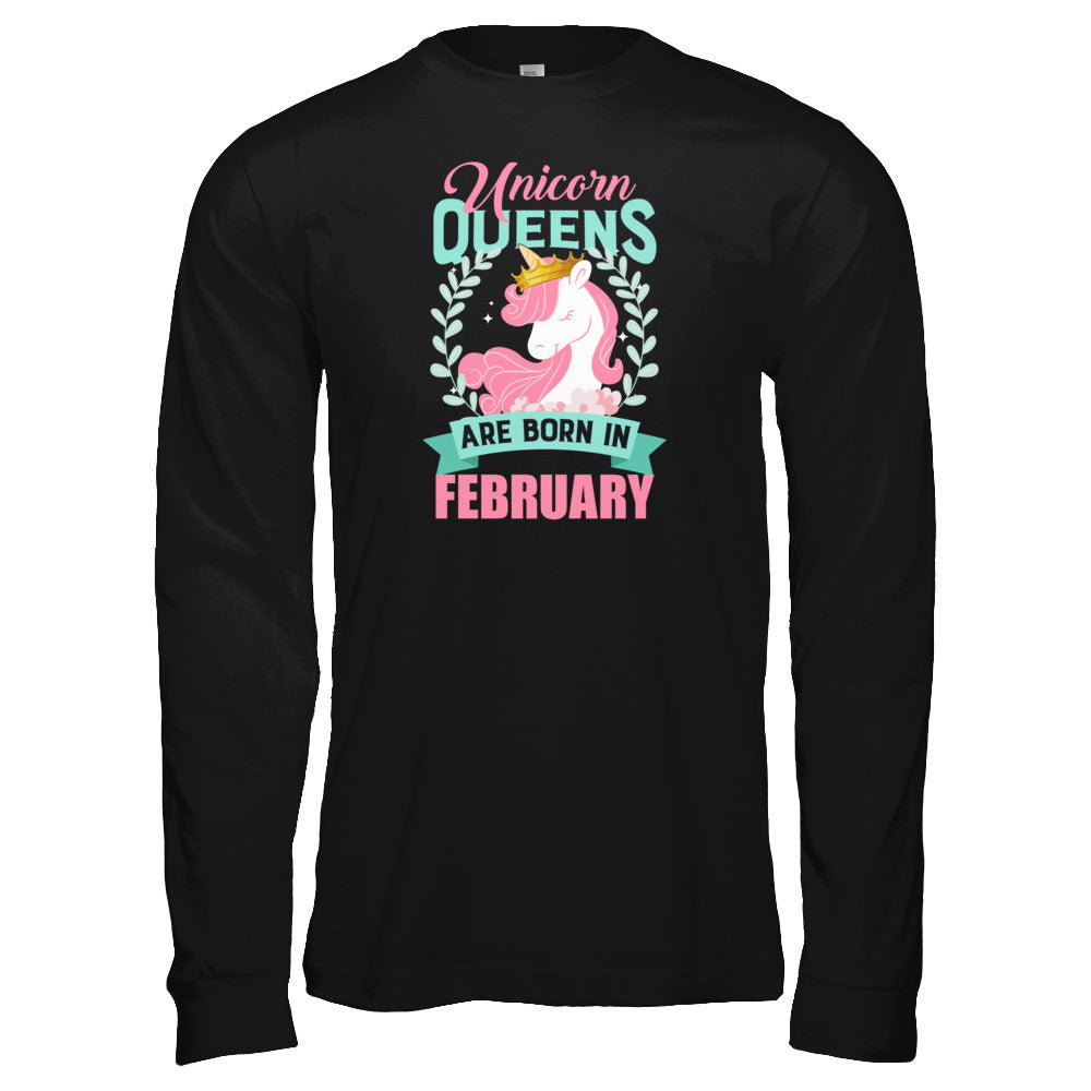 Unicorn Queens Are Born In February Birthday Gift T-Shirt & Tank Top | Teecentury.com