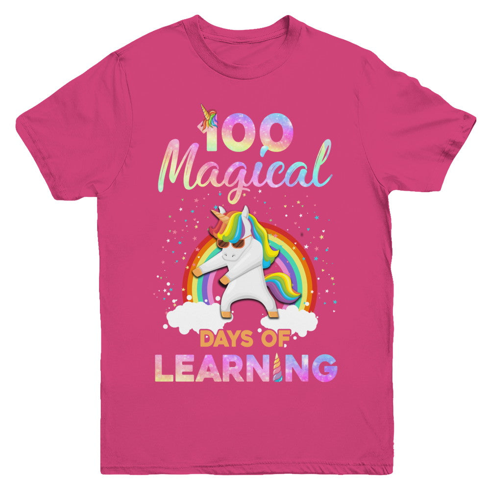 100 Magical Days of Learning Flossing Unicorn Youth Youth Shirt | Teecentury.com