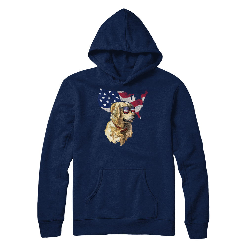 Funny Patriot Golden Retriever Dog 4Th Of July American Flag T-Shirt & Hoodie | Teecentury.com