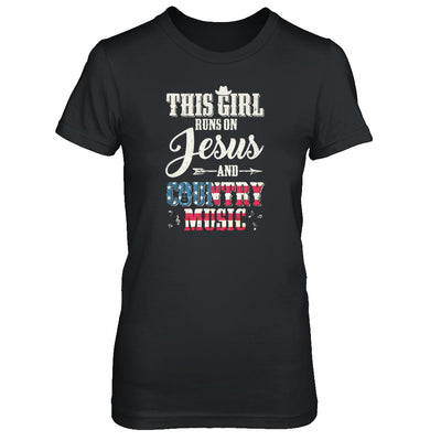 This Girl Runs On Jesus And Country Music T-Shirt & Tank Top | Teecentury.com