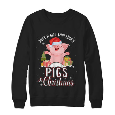 Just A Girl Who Loves Pigs And Christmas T-Shirt & Sweatshirt | Teecentury.com