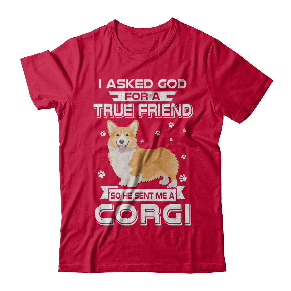 I Asked God For A True Friend So Sent Me Corgi Dog T-Shirt & Hoodie | Teecentury.com