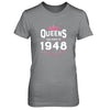 Queens Are Born In 1948 Birthday Gift T-Shirt & Tank Top | Teecentury.com