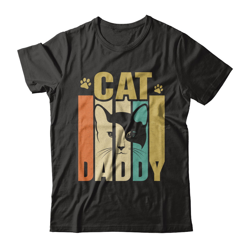 Retro Vintage Daddy Cat Father's Day Gift T-Shirt & Hoodie | Teecentury.com