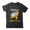 Football Survivor Tackle Yellow Childhood Cancer Awareness T-Shirt & Hoodie | Teecentury.com