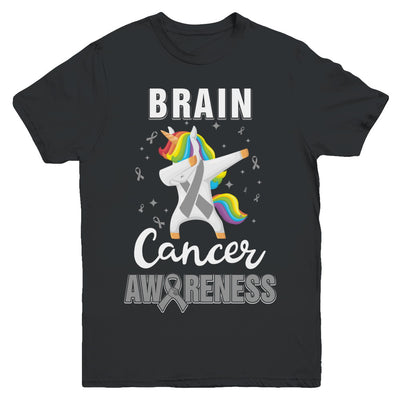 Inspirational Brain Cancer Awareness Unicorn Support Youth Youth Shirt | Teecentury.com