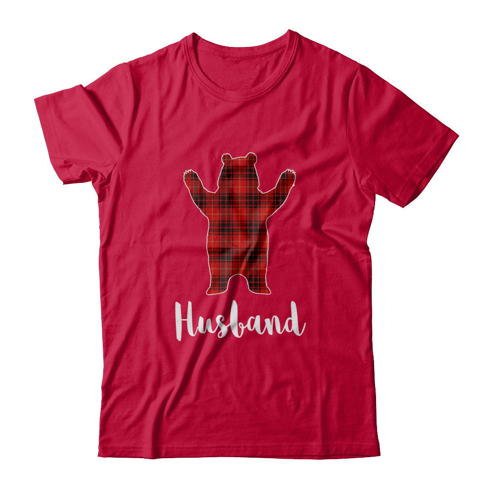 Red Husband Bear Buffalo Plaid Family Christmas Pajamas T-Shirt & Sweatshirt | Teecentury.com