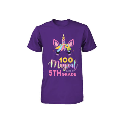 100 Magical Days Of 5Th Grade School Unicorn Girl Gift Youth Youth Shirt | Teecentury.com