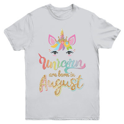 Cute Unicorns Are Born In August Birthday Gift Youth Youth Shirt | Teecentury.com
