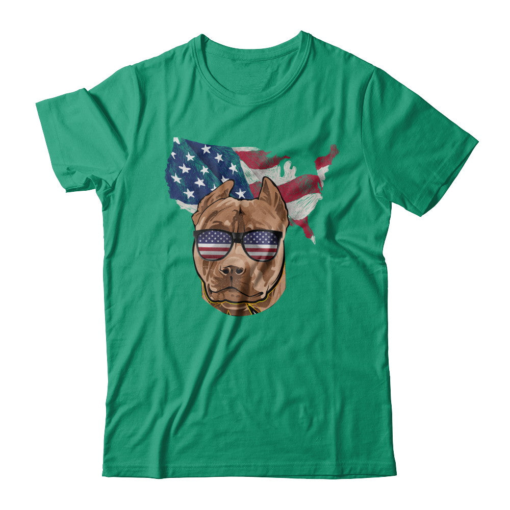 Funny Patriot Pit bull Dog 4Th Of July American Flag T-Shirt & Hoodie | Teecentury.com