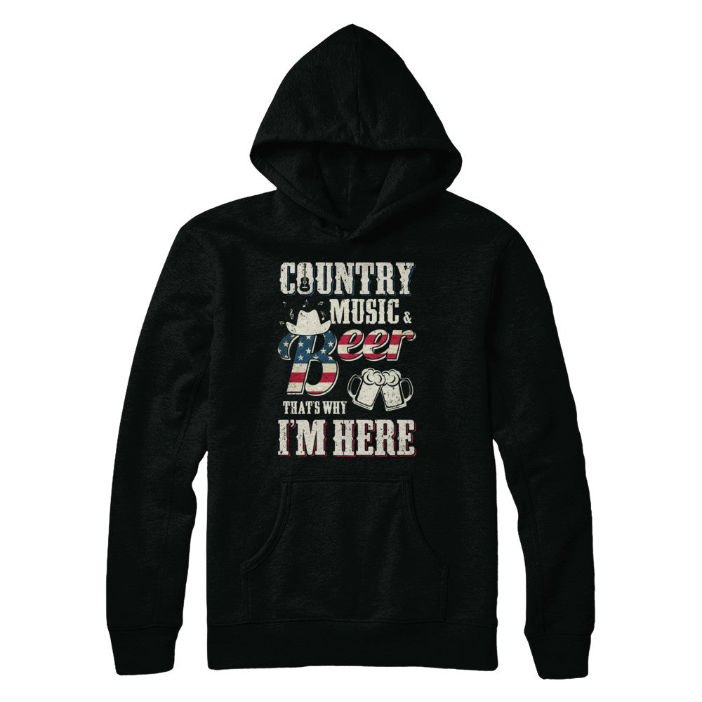 Country Music And Beer That's Why I'm Here T-Shirt & Hoodie | Teecentury.com
