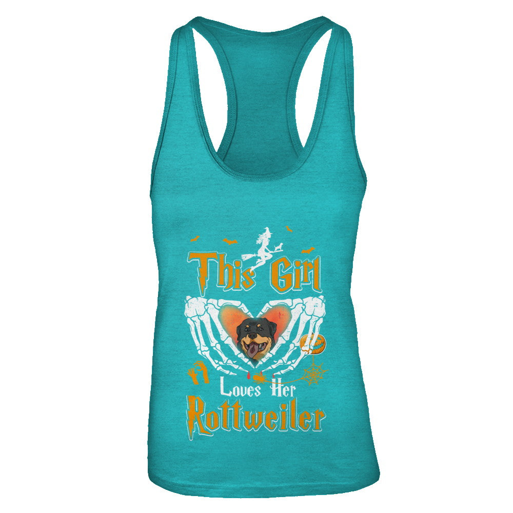 This Girl Love Her Dog Rottweiler Halloween T-Shirt & Tank Top | Teecentury.com
