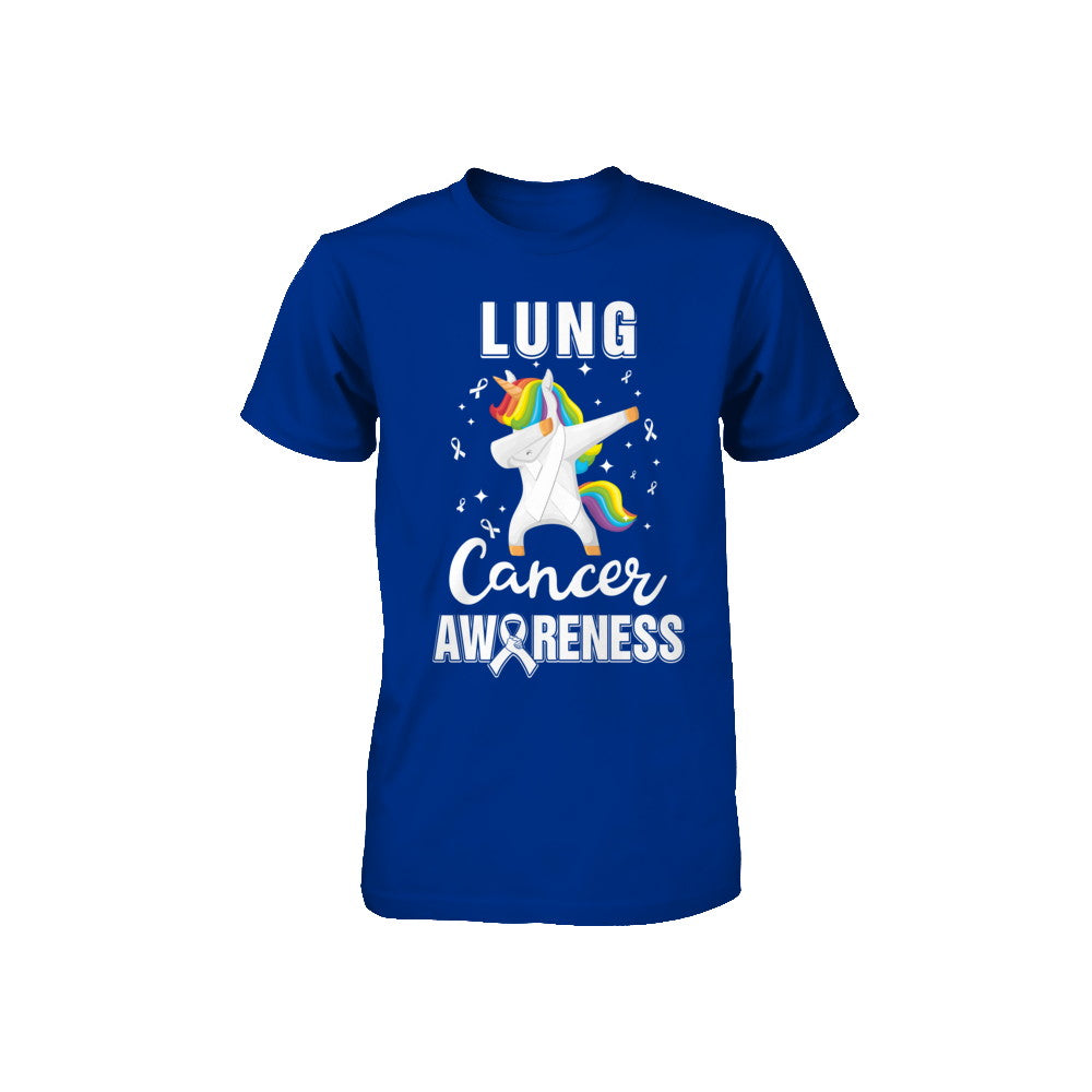 Inspirational Lung Cancer Awareness Unicorn Support Youth Youth Shirt | Teecentury.com