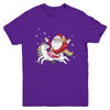 Santa Riding Unicorn Christmas Kids Girls Women Xmas Youth Youth Shirt | Teecentury.com