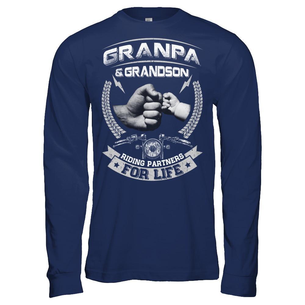 Motocross Grandpa And Grandson Riding Partners For Life T-Shirt & Hoodie | Teecentury.com