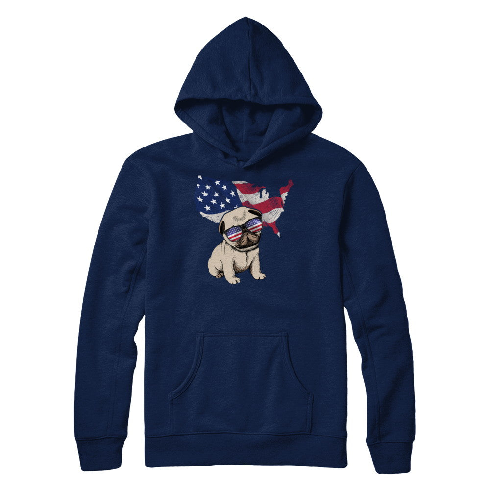 Funny Patriot Pug Dog 4Th Of July American Flag T-Shirt & Hoodie | Teecentury.com