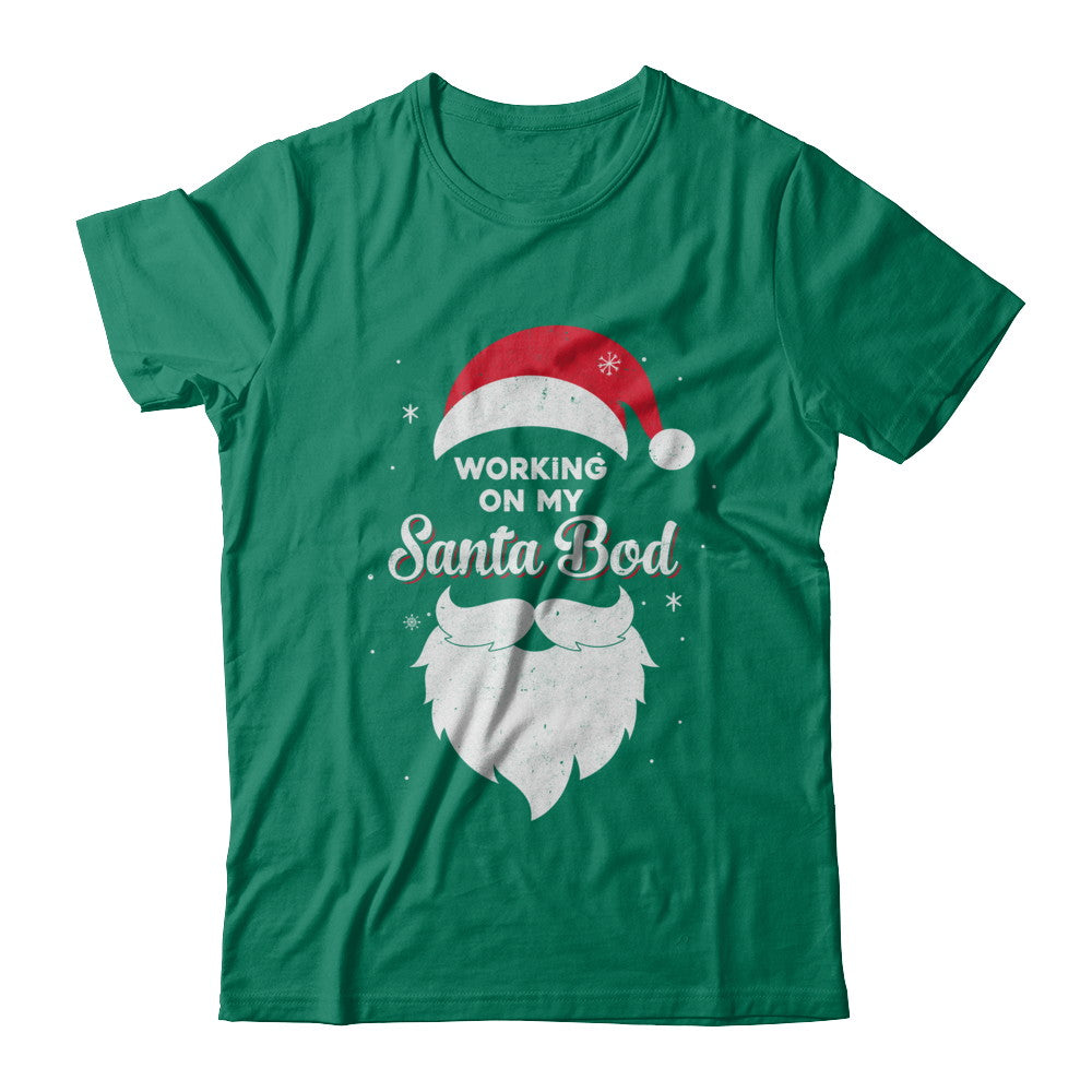 Working On My Santa Bod Pajamas Dad Papa Christmas T-Shirt & Sweatshirt | Teecentury.com