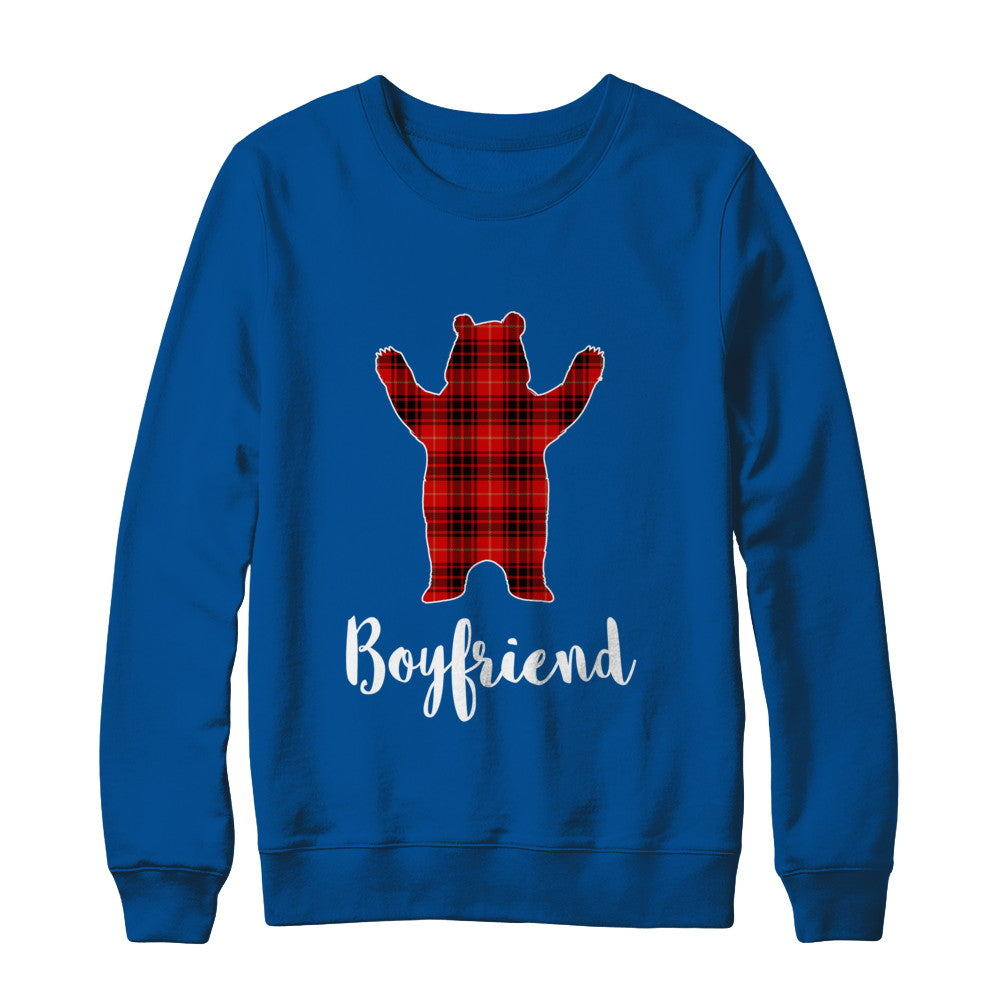 Red Boyfriend Bear Buffalo Plaid Family Christmas Pajamas T-Shirt & Sweatshirt | Teecentury.com