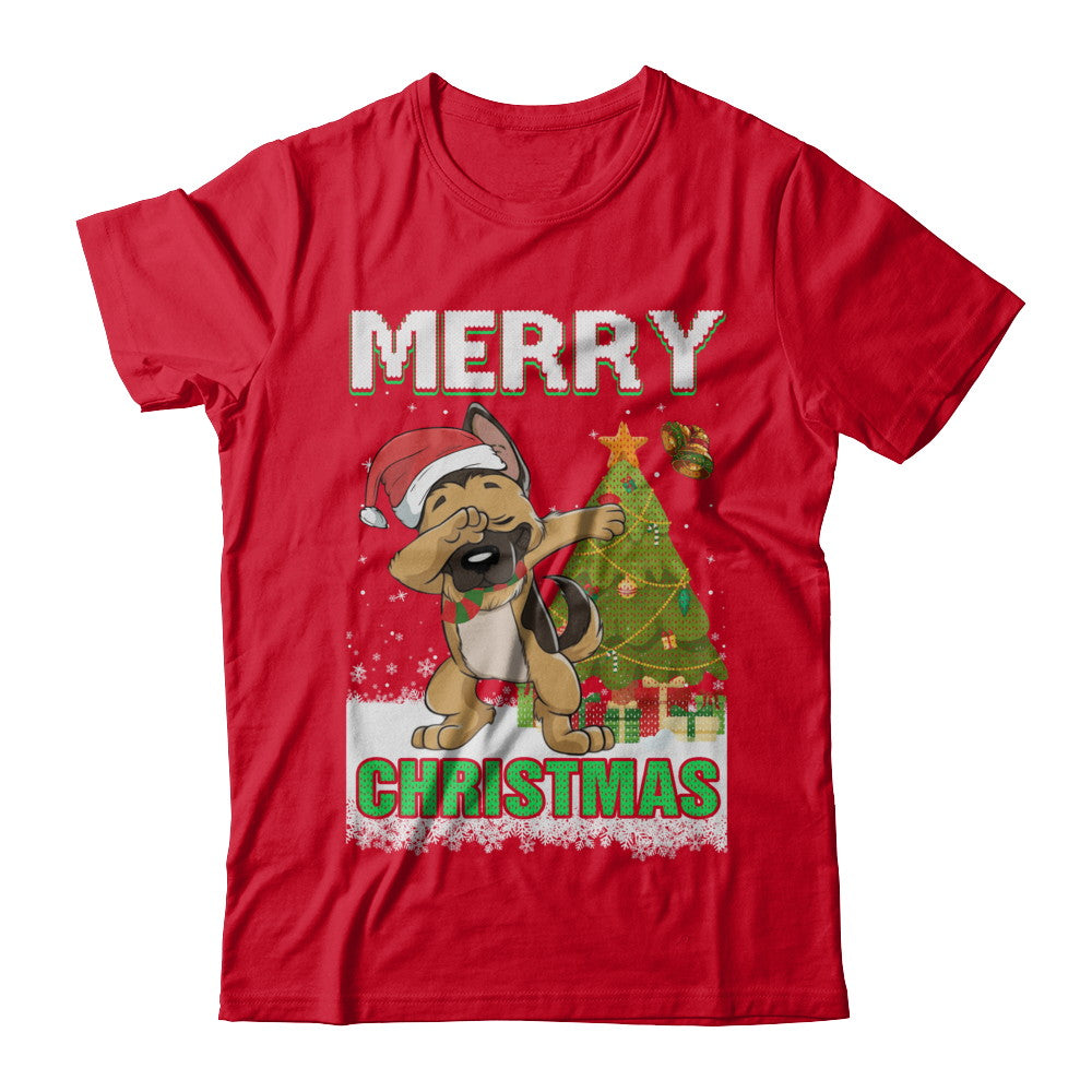 Cute German Shepherd Claus Merry Christmas Ugly Sweater T-Shirt & Sweatshirt | Teecentury.com
