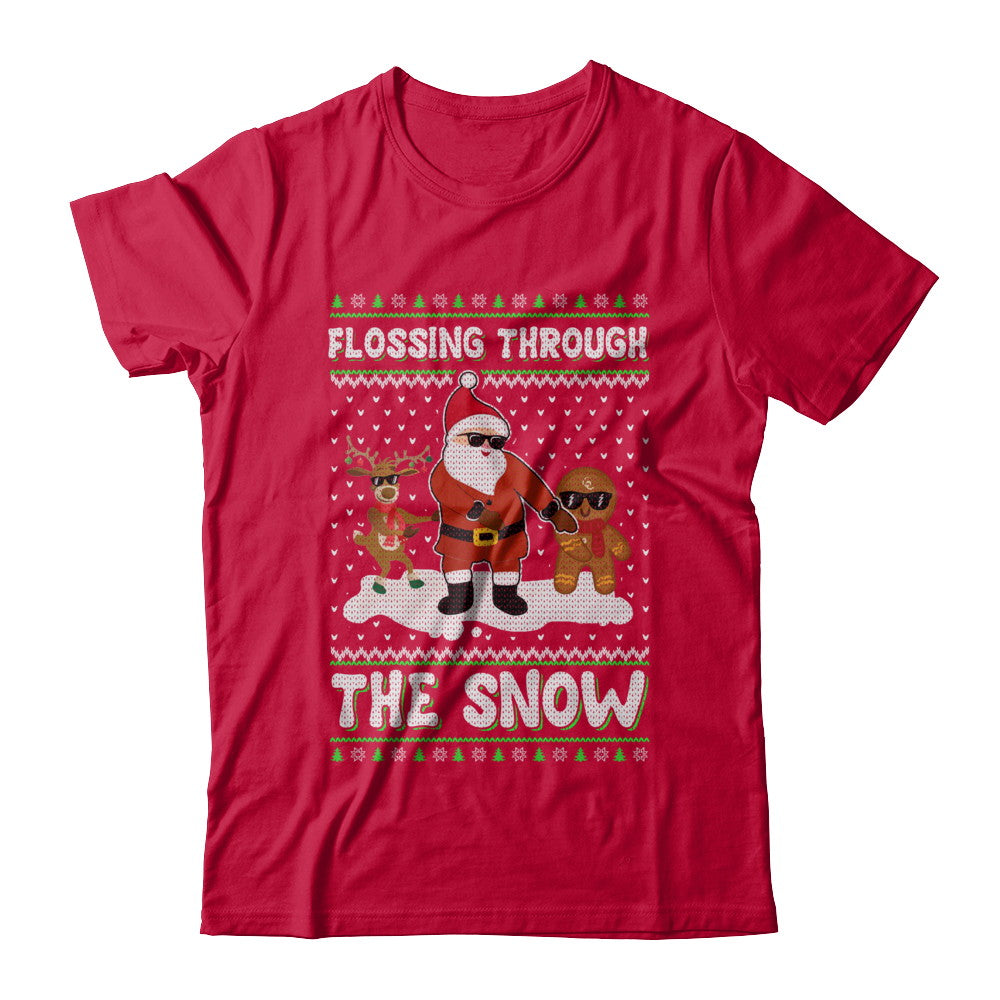 Flossing Through The Snow Santa Ugly Christmas Sweater Shirt Sweatshirt Teecentury