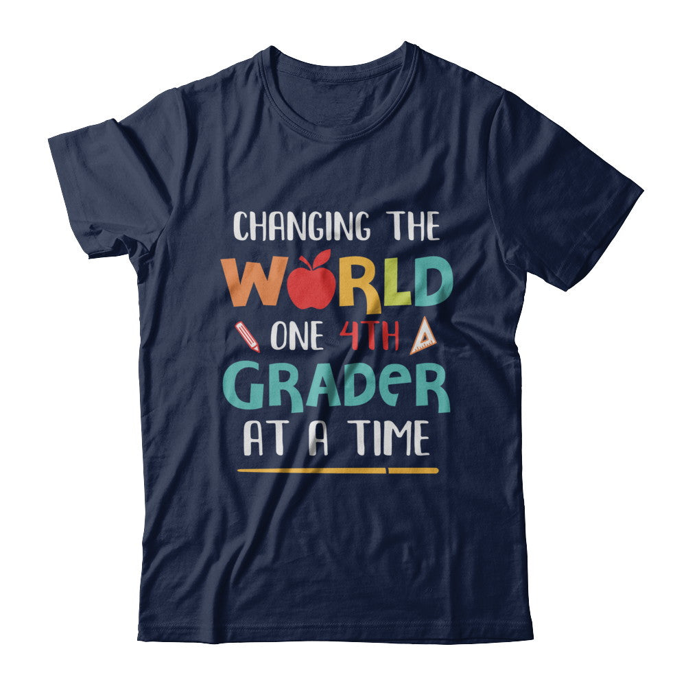 Changing The World One 4th Grader Back To School Teacher T-Shirt & Hoodie | Teecentury.com